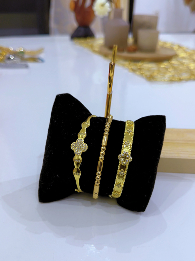 Trio Doré Trèfle & Strass