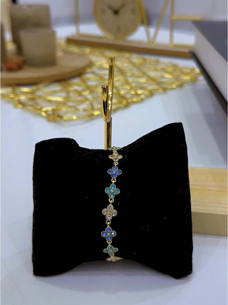 Bracelet Trèfle Dégradé Bleu Océan
