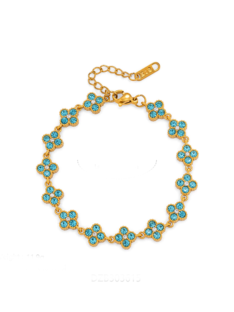 Bracelet Trèfle Turquoise Lagon